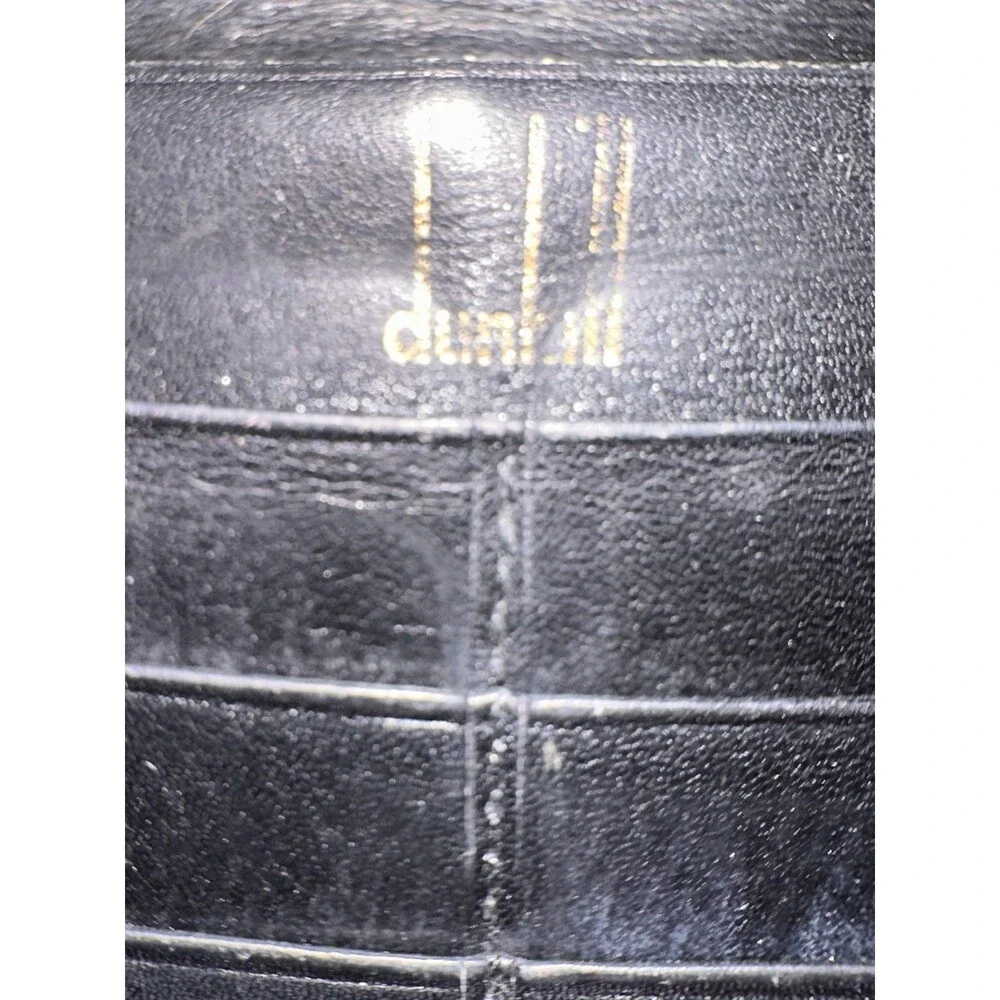 Authentic Dunhill Black Smooth Leather Long Wallet with Original Box & Cards